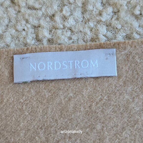 Nordstrom Cashmere Camel Woven Fringe Scarf Tan - Picture 2 of 14